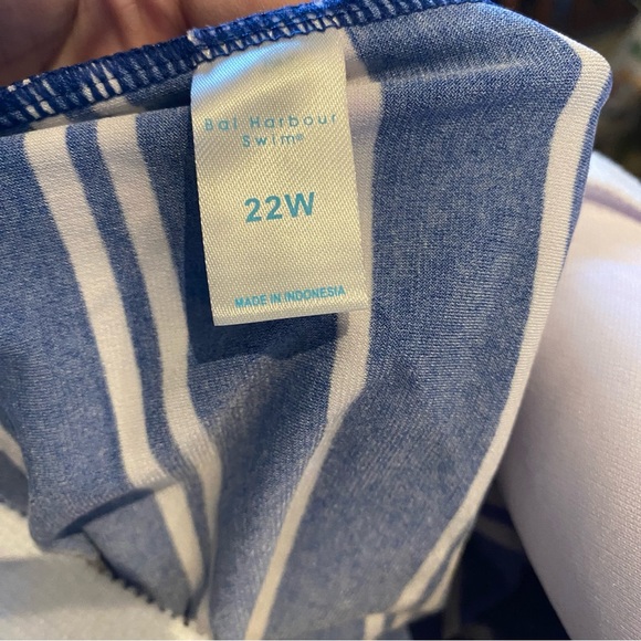 Bal Harbour Hip-Minimizer Bandeau Blouson Swim Romper with Pockets plus size 22W - Picture 7 of 8